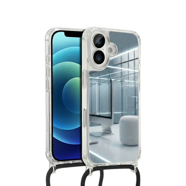 COVERME Coque Miroir pour iPhone 17 Pro et iPhone 18 Pro (Cordon Noir)