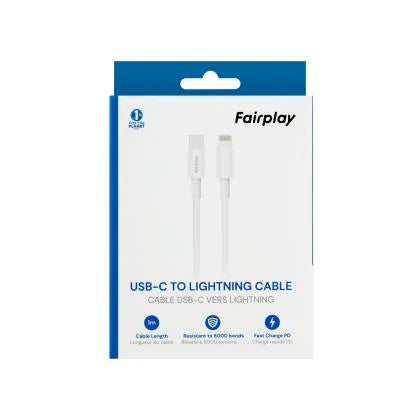 FAIRPLAY Câble TPE 27W USB-C vers Lightning 1m