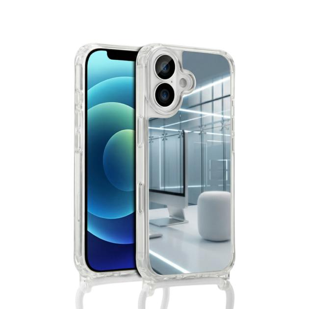 COVERME Coque Miroir pour iPhone 14 Plus (Cordon Blanc)